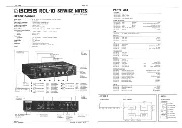 Boss RCL 10 schematic circuit diagram